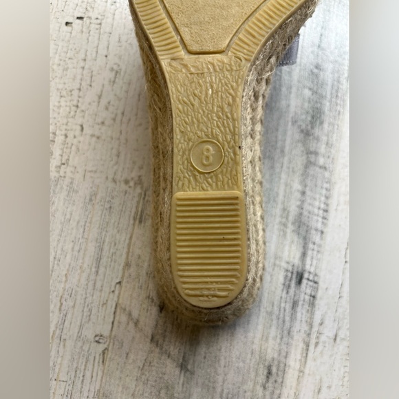 JCREW espadrille blue wedge with rubber sole  sandals size 8 preloved - Picture 6 of 8